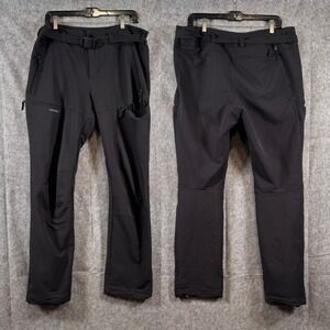 Quechua Decathlon Black Pants Mens Large (36x34)  X-Warm Belt Pockets Hiking